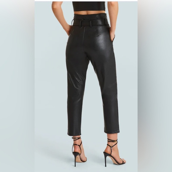 Commando Faux Leather Paperbag Pants in Black , size Small - Picture 3 of 11